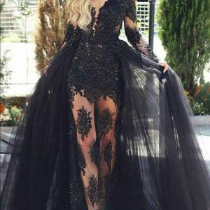 Blade lace appliqué gown
